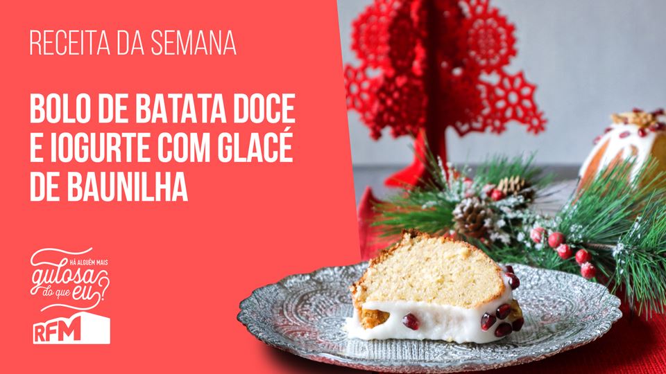 HÁ ALGUÉM MAIS GULOSA DO QUE EU? - BOLO DE BATATA DOCE E IOGURTE COM GLACÉ DE BAUNILHA HÁ ALGUÉM MAIS GULOSA DO QUE EU? - BOLO DE BATATA DOCE E IOGURTE COM GLACÉ DE BAUNILHA
