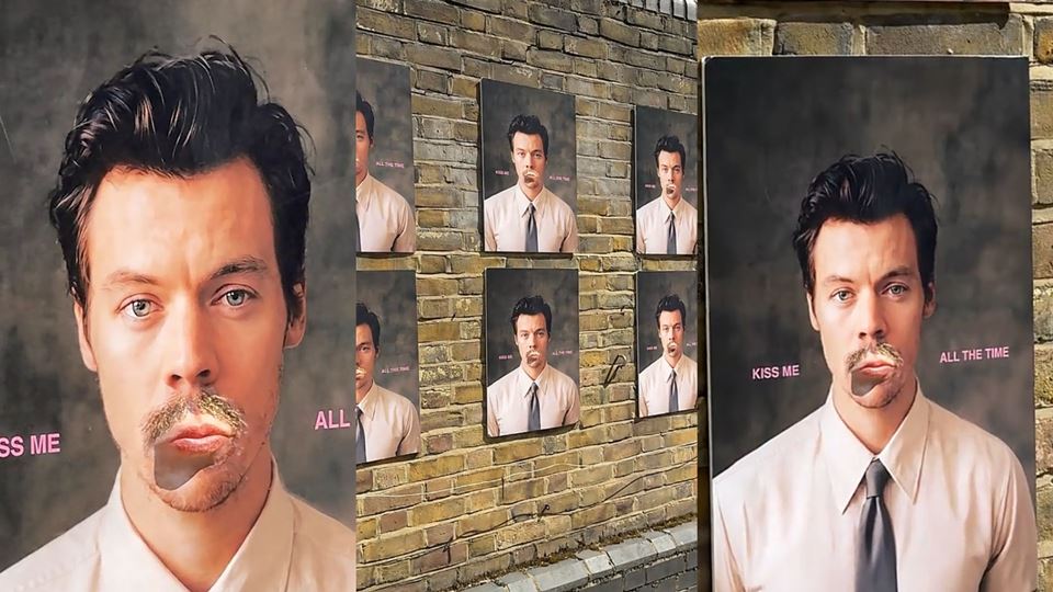 Harry Styles surpreende fãs com cartazes de lábios em 3D espalhados por Londres. Descobre o motivo