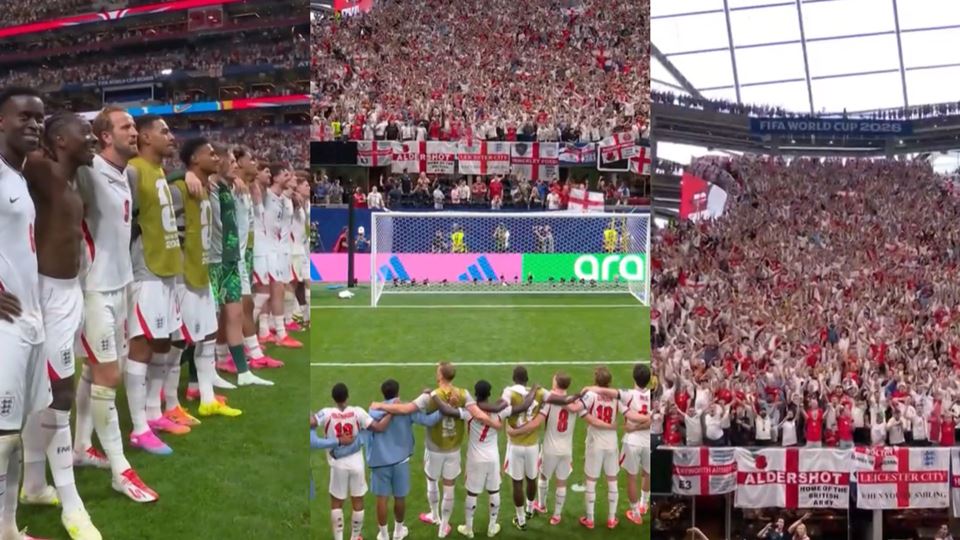 Inglaterra canta "Wonderwall" com os adeptos após garantir o apuramento para os oitavos de final do Mundial 2026 Inglaterra canta "Wonderwall" com os adeptos após garantir o apuramento para os oitavos de final do Mundial 2026